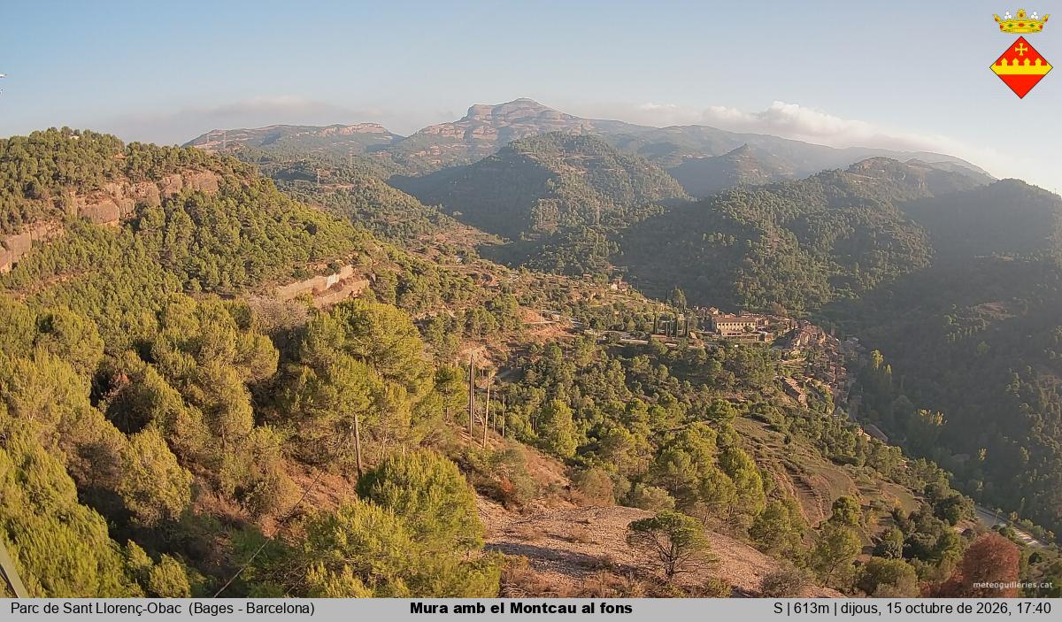 Mura amb el Montcau al fons