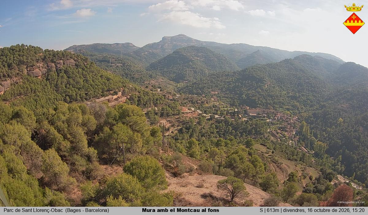 Mura amb el Montcau al fons
