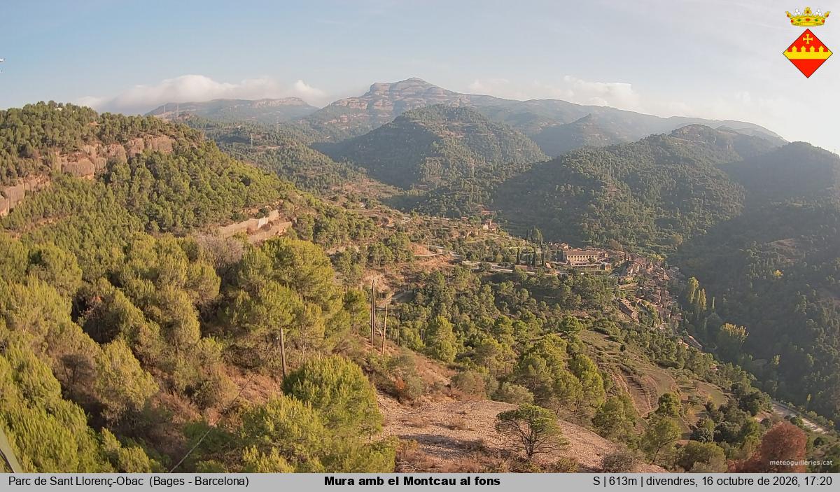 Mura amb el Montcau al fons