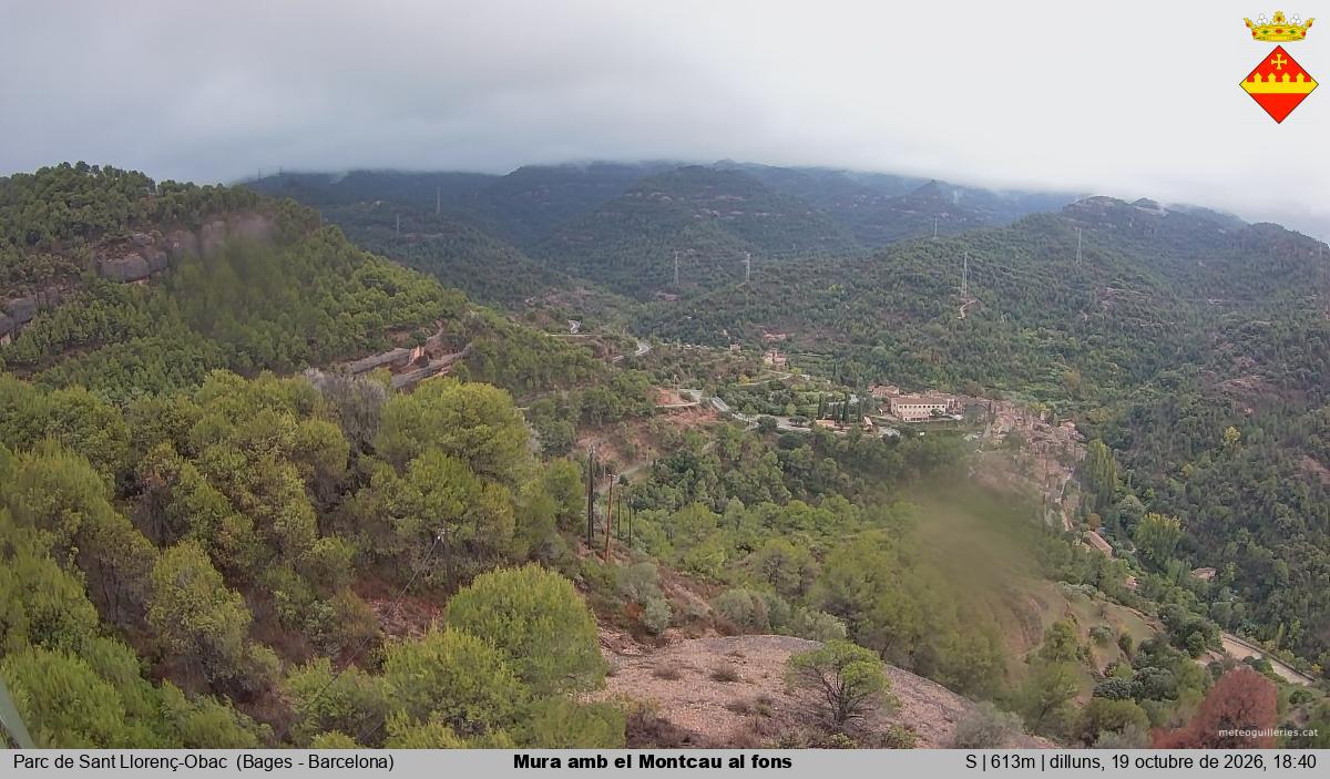 Mura amb el Montcau al fons