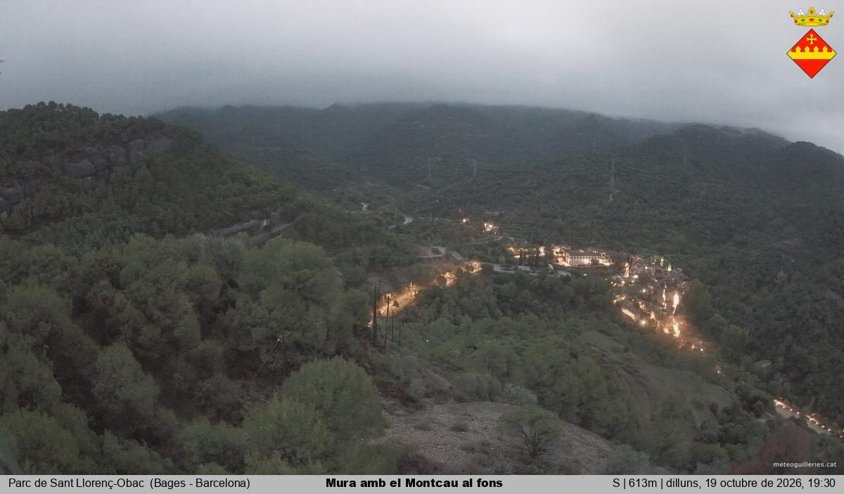 Mura amb el Montcau al fons