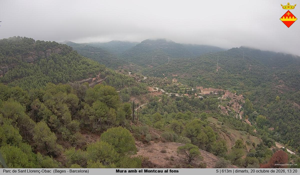 Mura amb el Montcau al fons