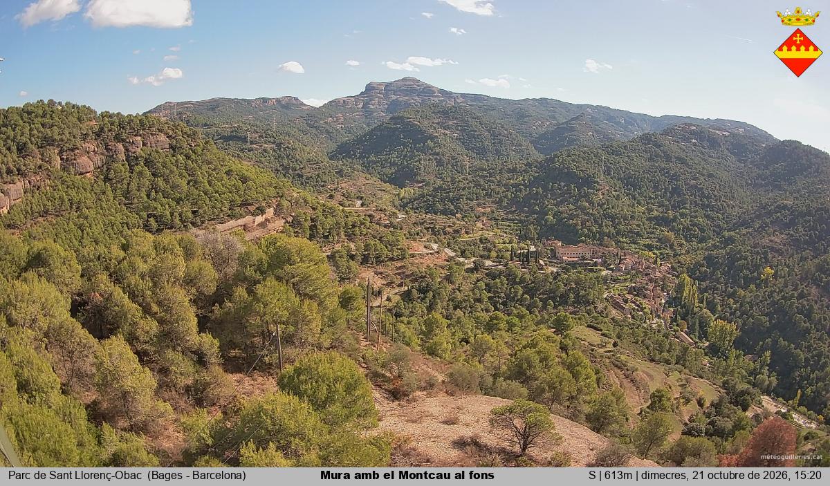 Mura amb el Montcau al fons