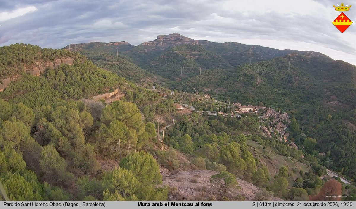 Mura amb el Montcau al fons
