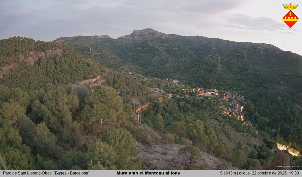 Mura amb el Montcau al fons