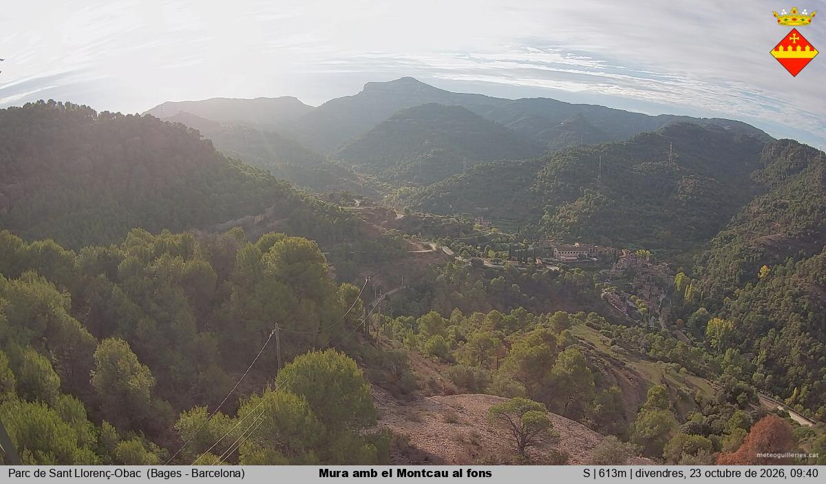 Mura amb el Montcau al fons