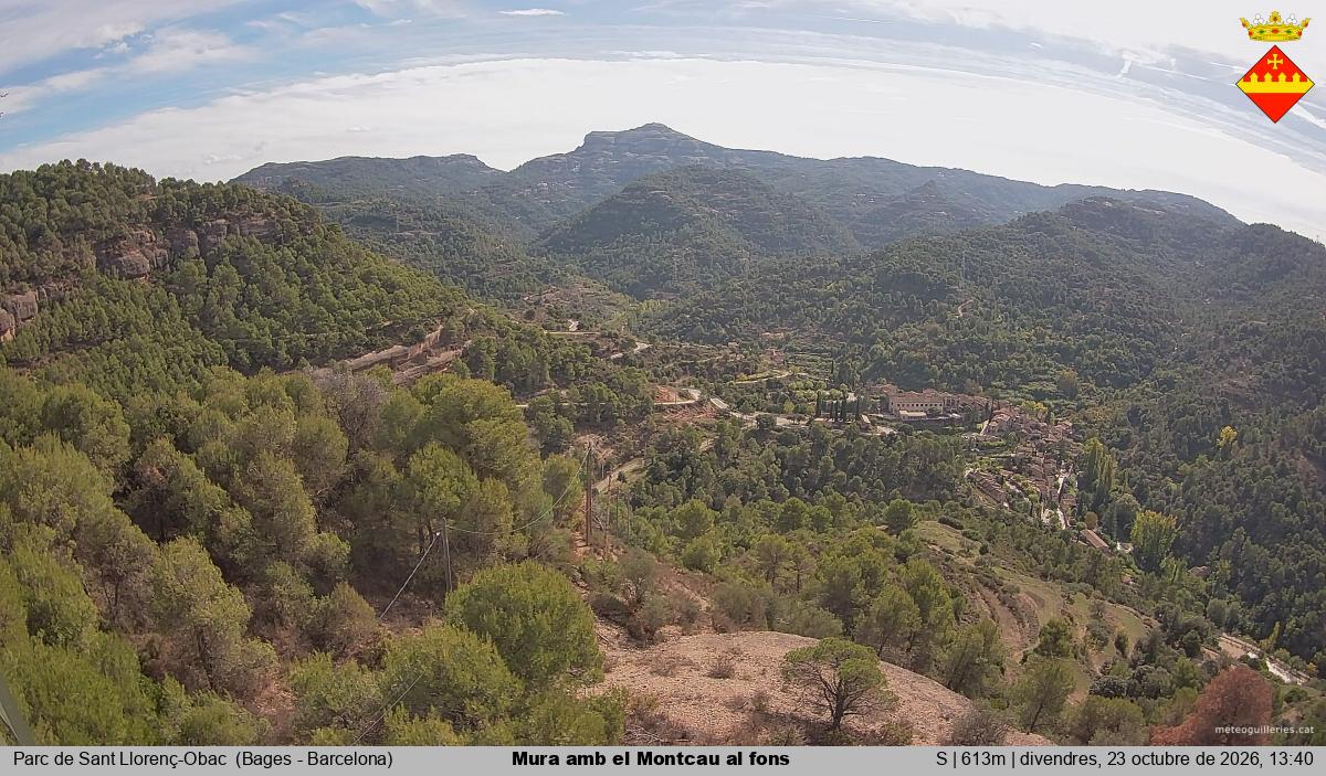 Mura amb el Montcau al fons