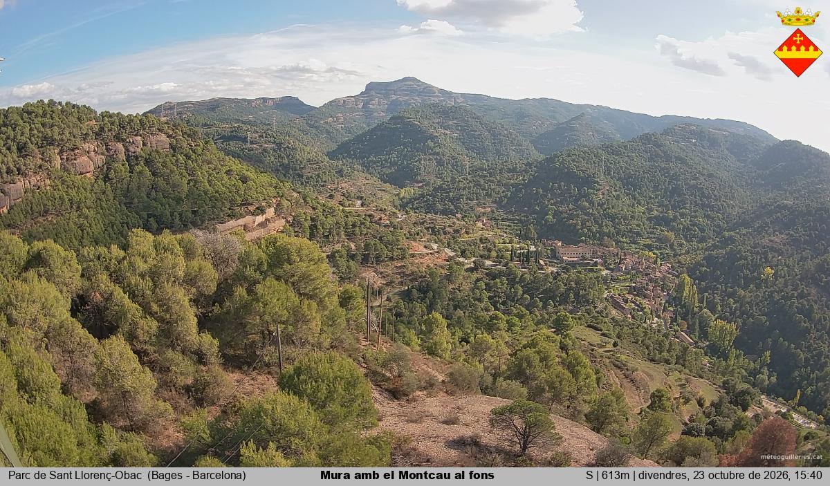 Mura amb el Montcau al fons