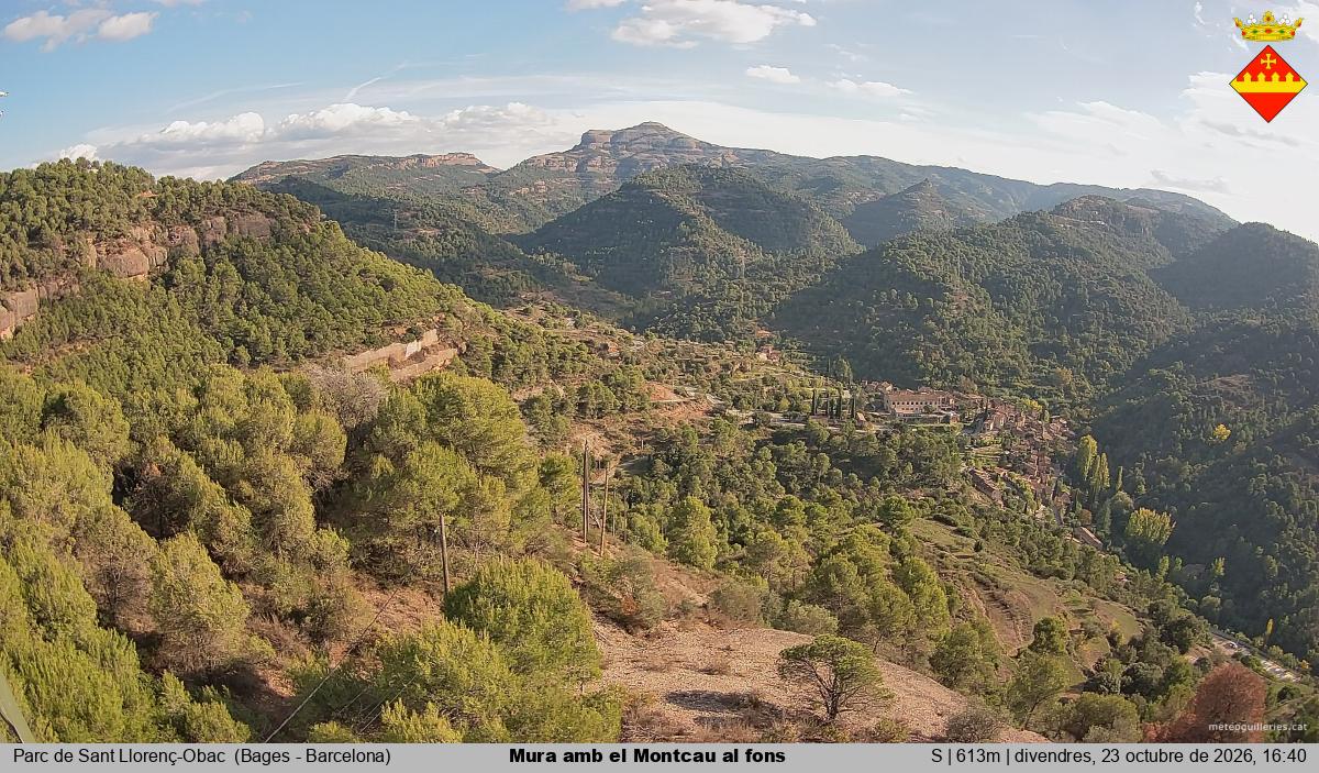 Mura amb el Montcau al fons