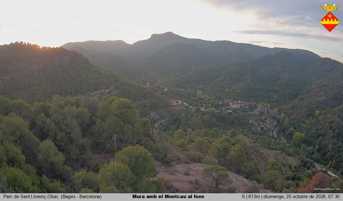 Mura amb el Montcau al fons