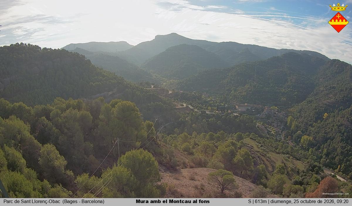 Mura amb el Montcau al fons
