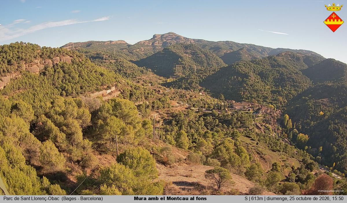 Mura amb el Montcau al fons