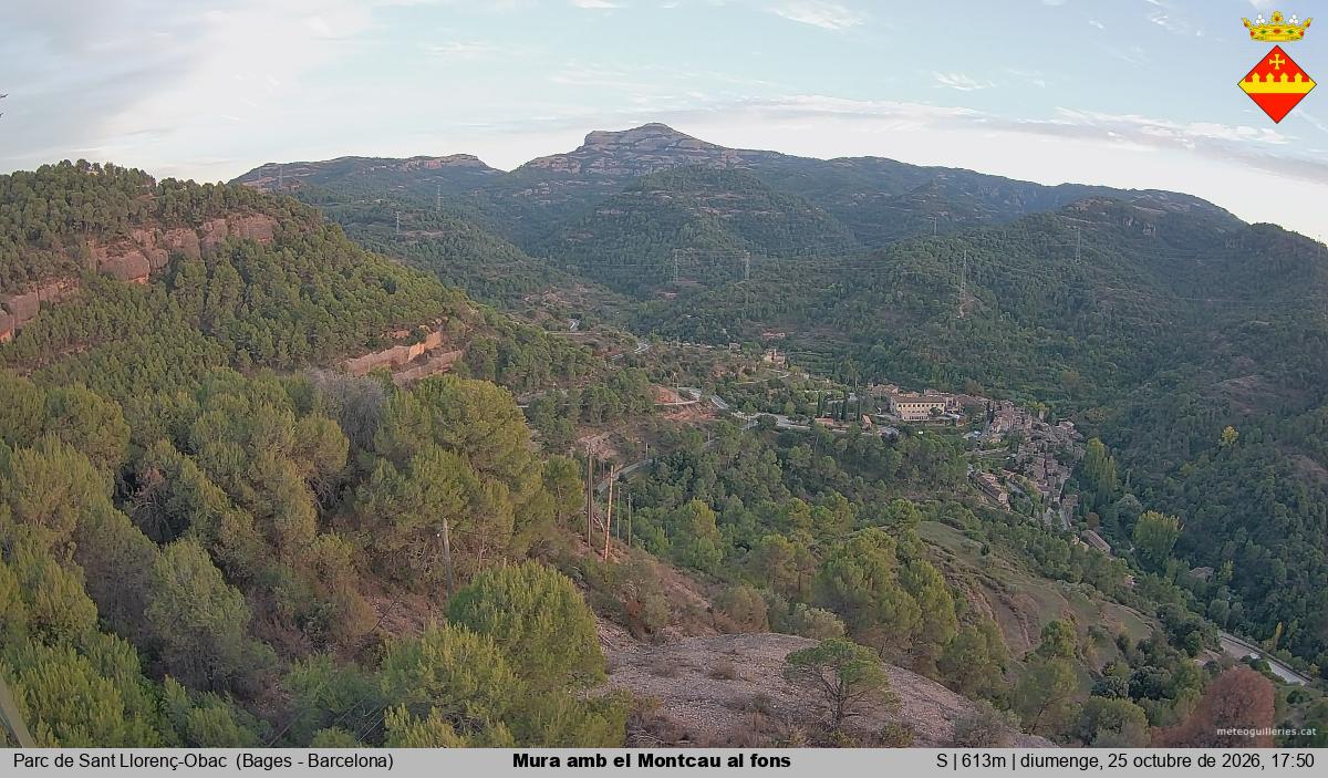 Mura amb el Montcau al fons