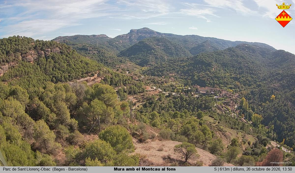 Mura amb el Montcau al fons