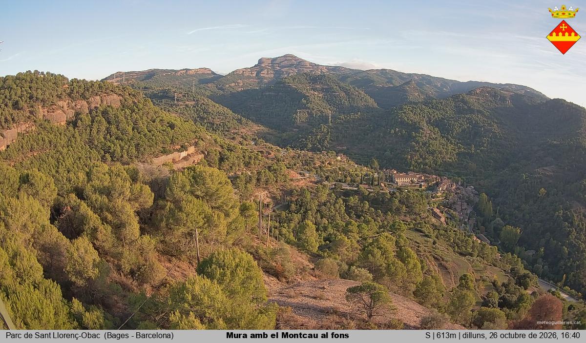 Mura amb el Montcau al fons