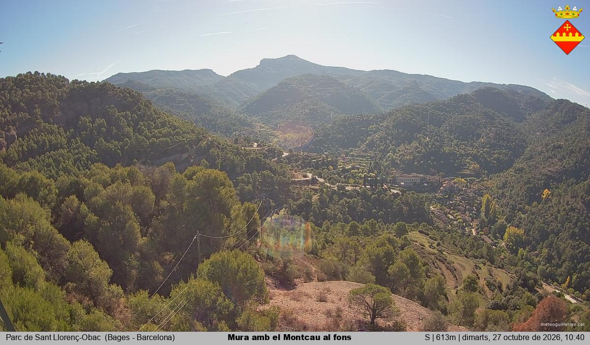 Mura amb el Montcau al fons