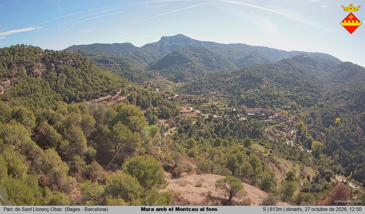 Mura amb el Montcau al fons
