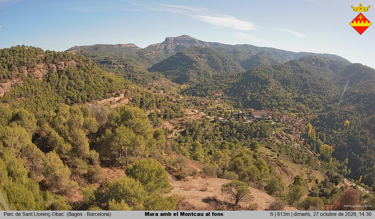 Mura amb el Montcau al fons