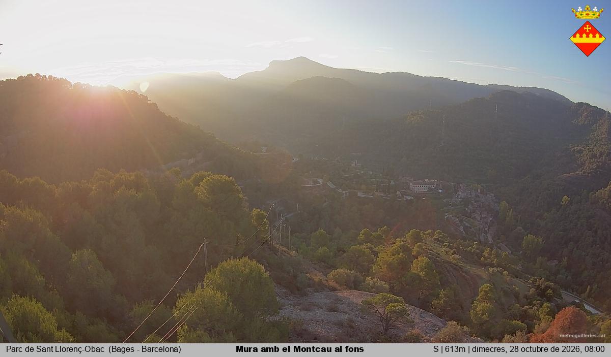 Mura amb el Montcau al fons