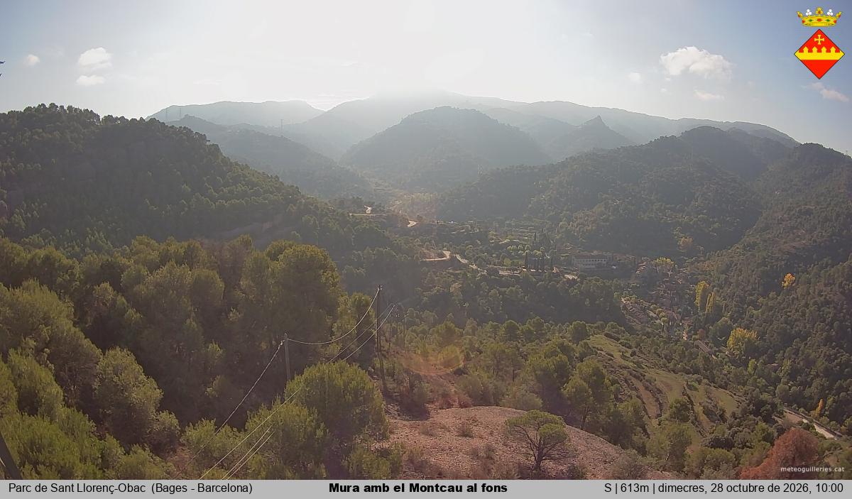 Mura amb el Montcau al fons