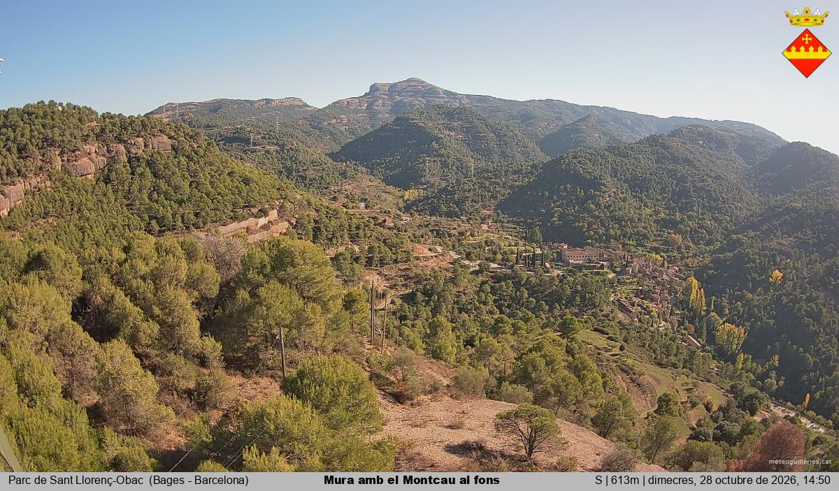 Mura amb el Montcau al fons