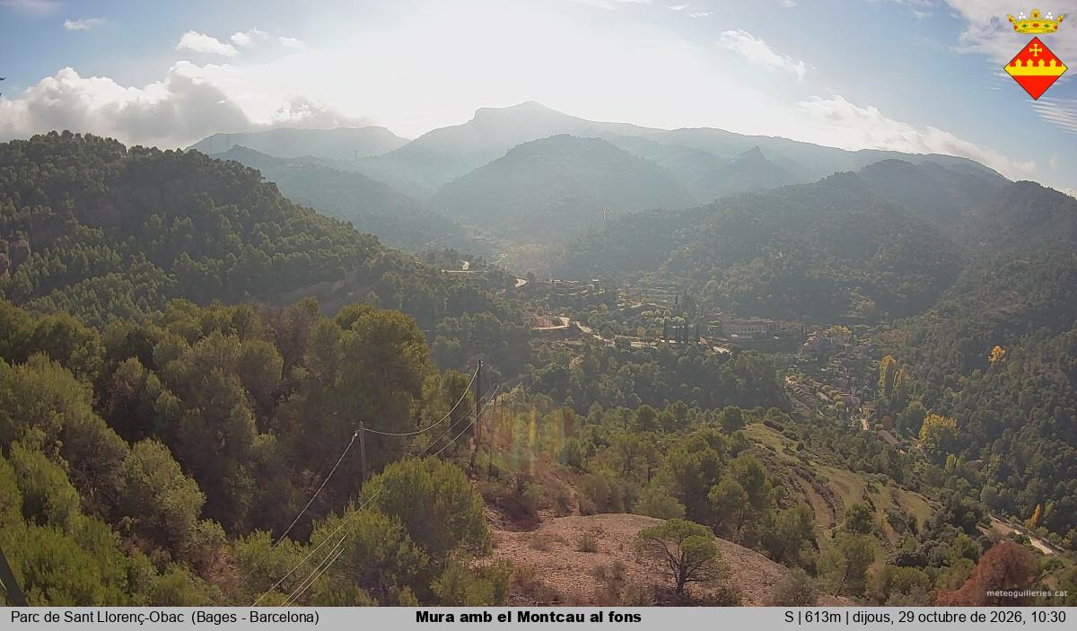 Mura amb el Montcau al fons