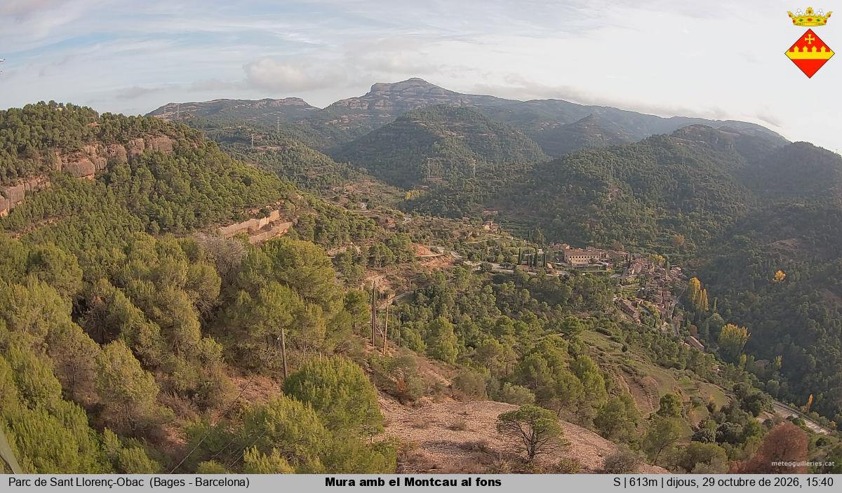 Mura amb el Montcau al fons