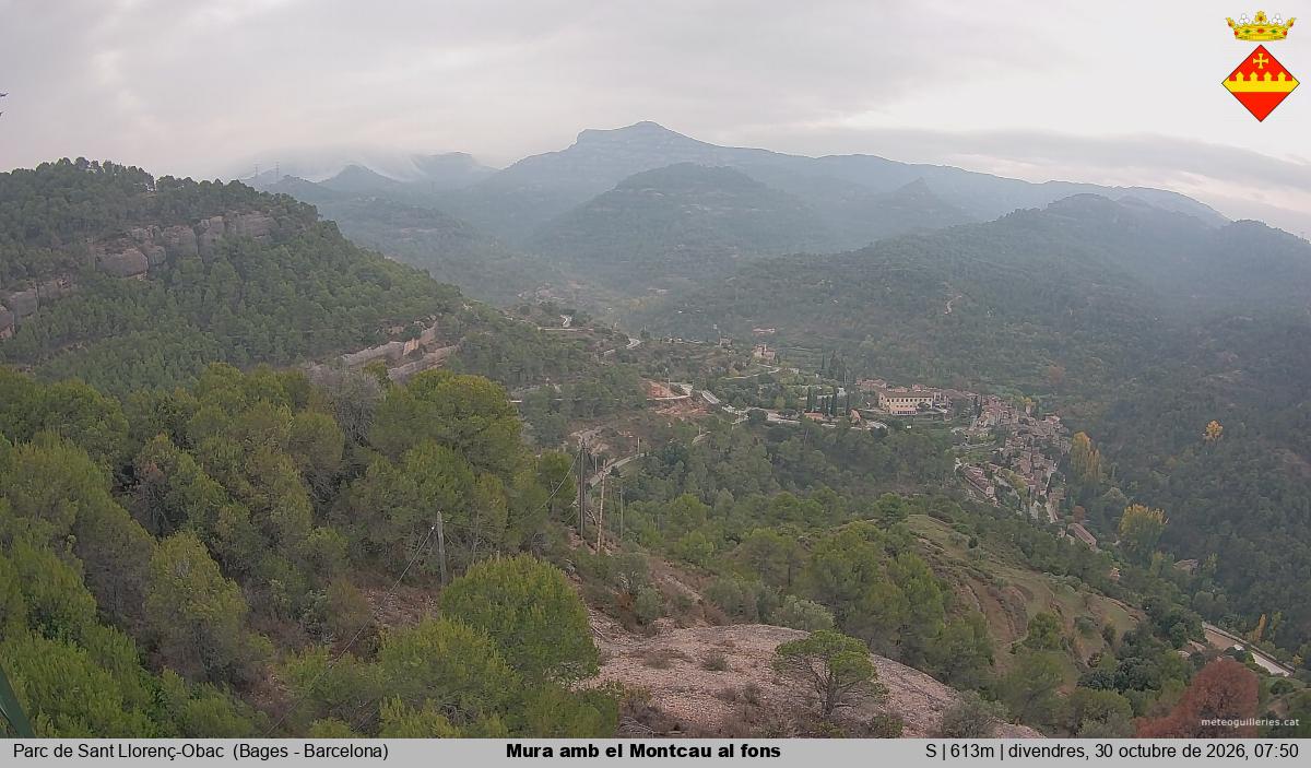 Mura amb el Montcau al fons