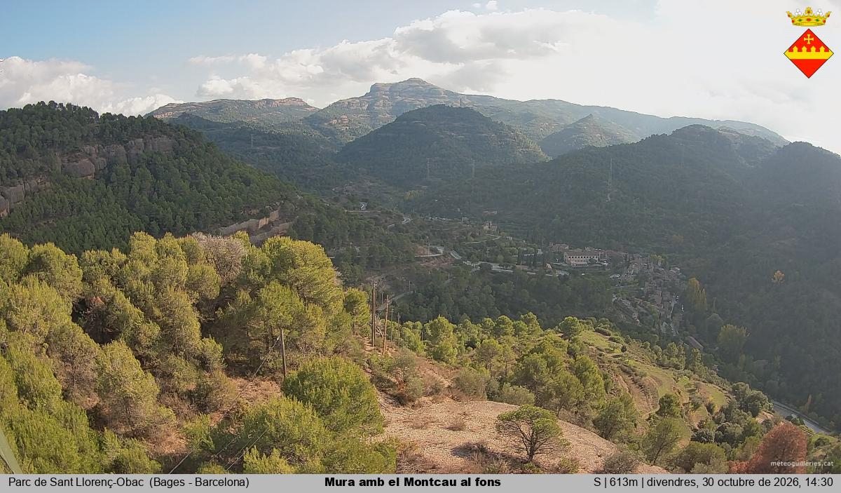 Mura amb el Montcau al fons