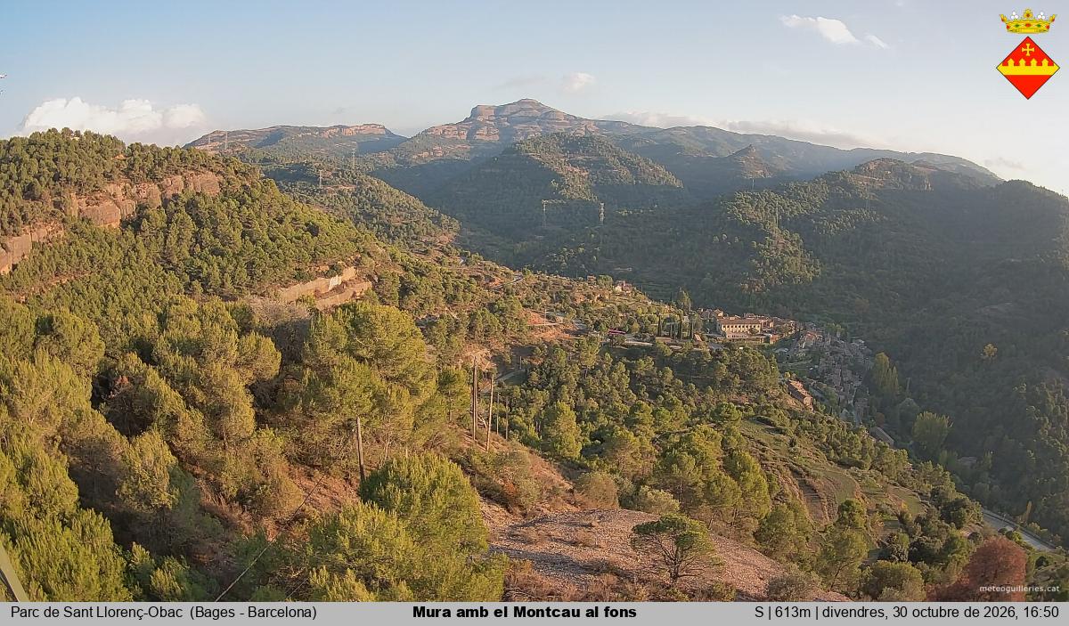 Mura amb el Montcau al fons