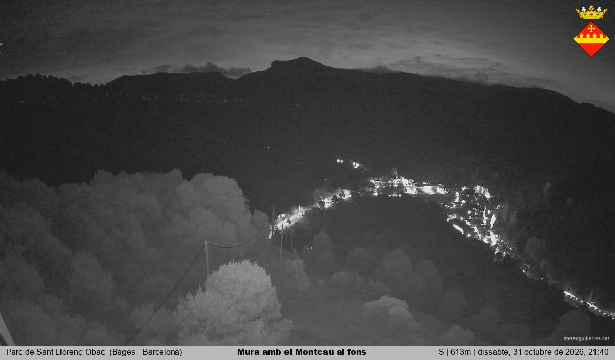 Mura amb el Montcau al fons
