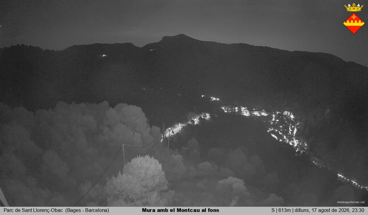 Mura amb el Montcau al fons