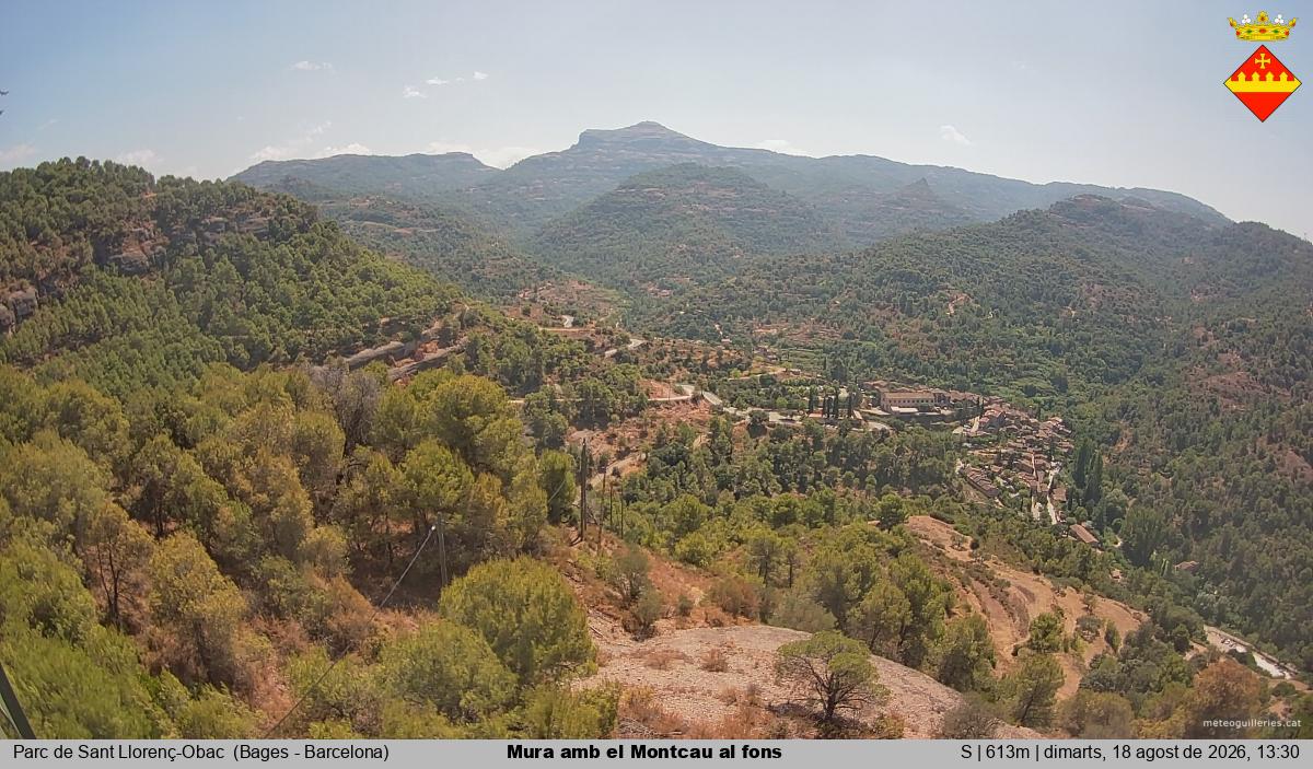 Mura amb el Montcau al fons