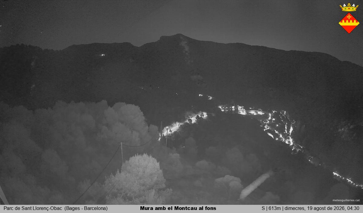 Mura amb el Montcau al fons