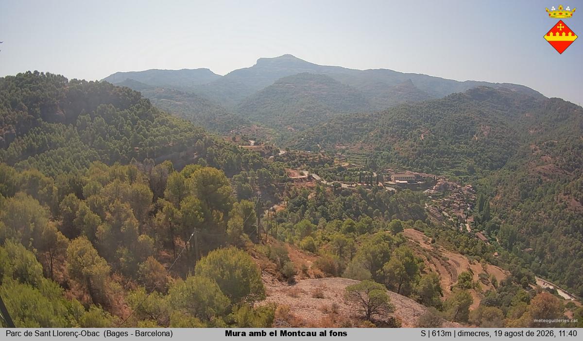 Mura amb el Montcau al fons
