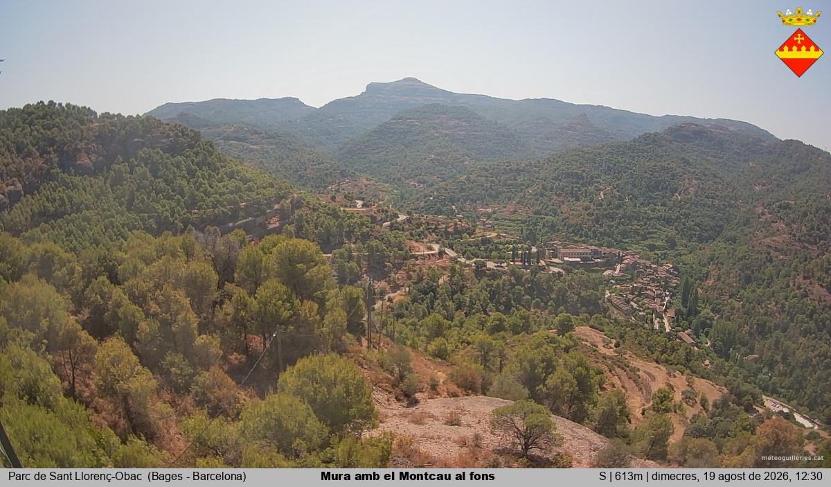 Mura amb el Montcau al fons
