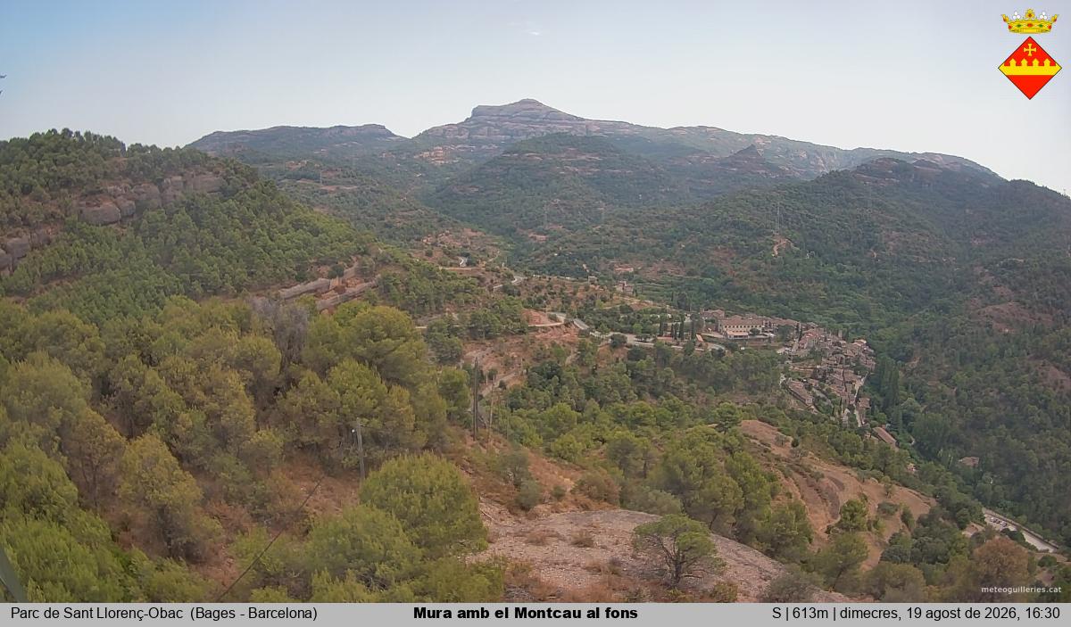 Mura amb el Montcau al fons