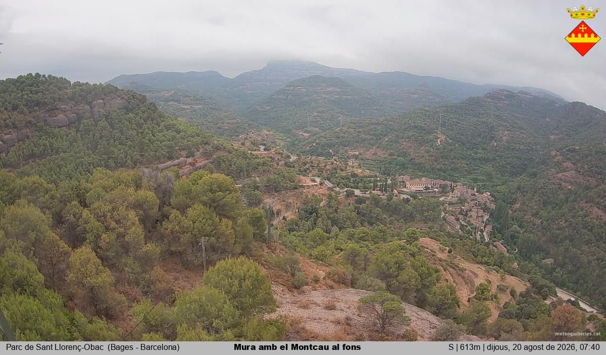 Mura amb el Montcau al fons
