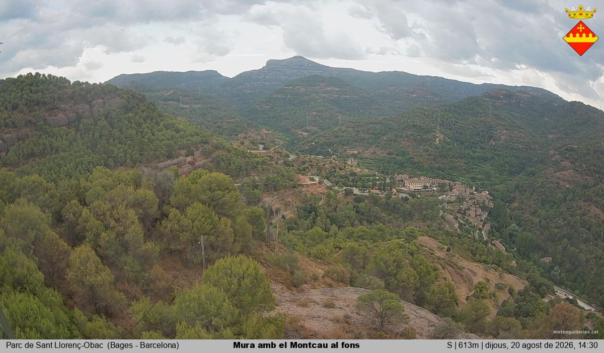Mura amb el Montcau al fons