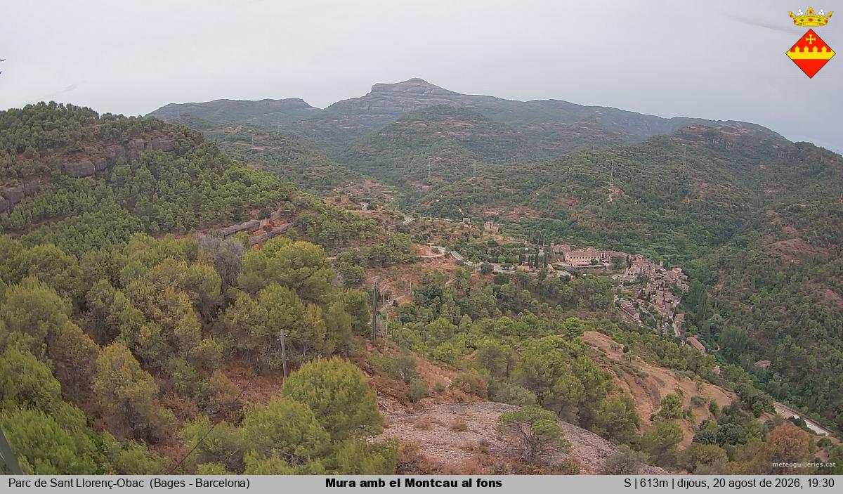 Mura amb el Montcau al fons