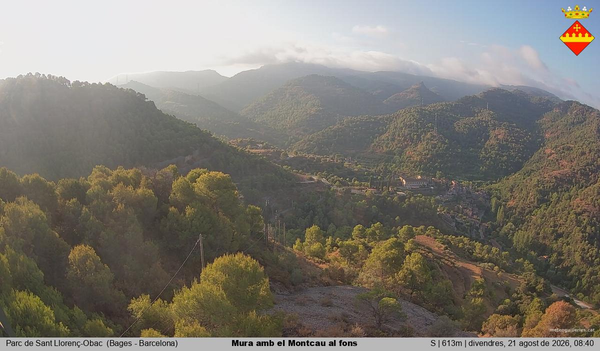 Mura amb el Montcau al fons