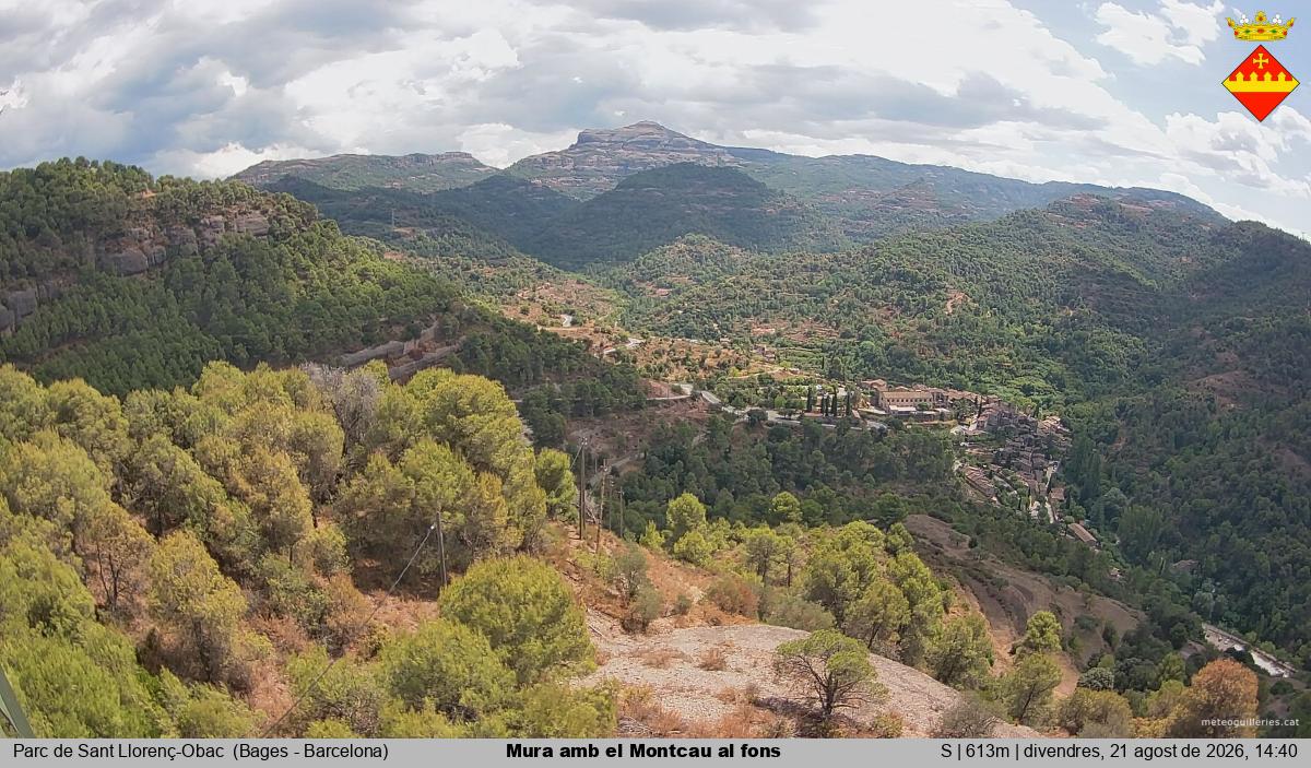 Mura amb el Montcau al fons