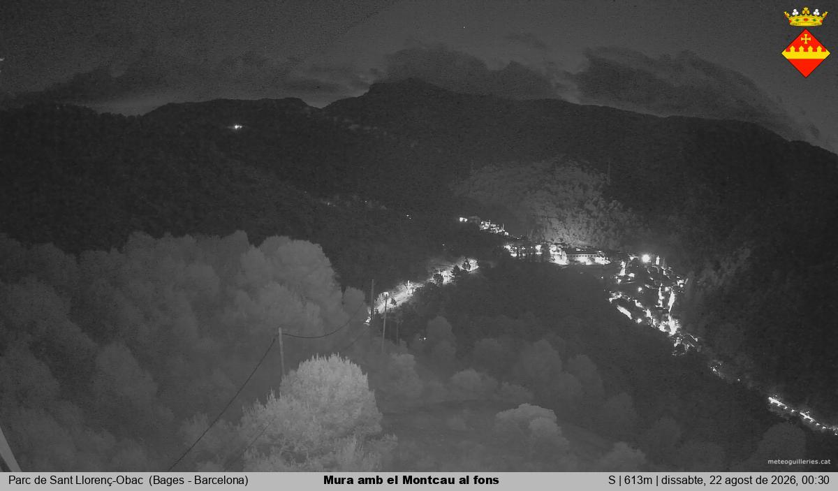 Mura amb el Montcau al fons