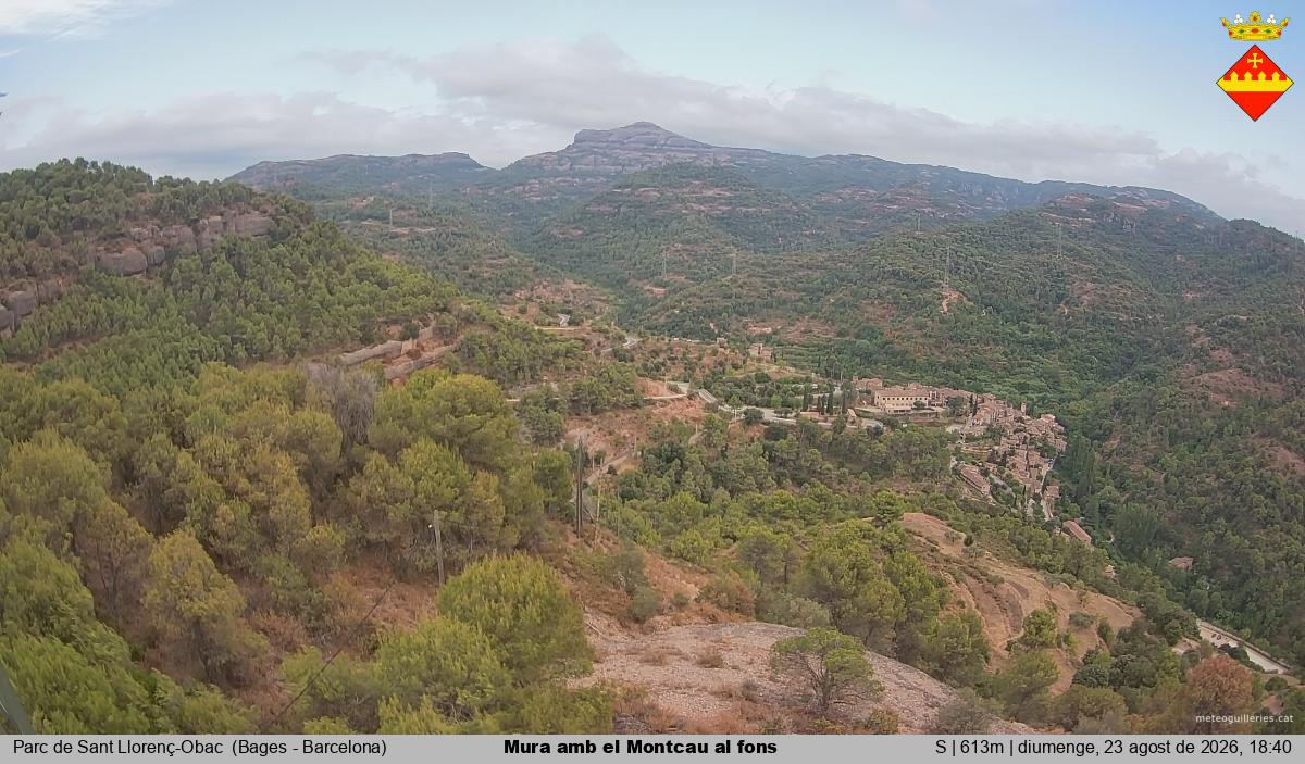 Mura amb el Montcau al fons