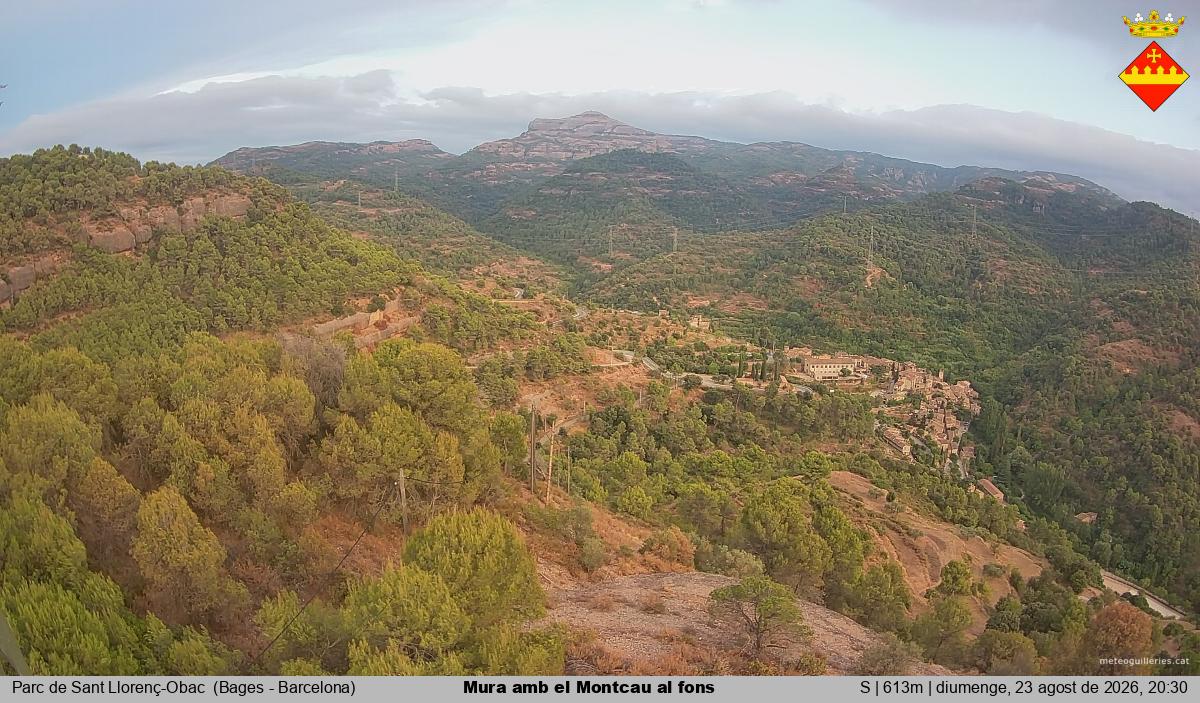 Mura amb el Montcau al fons