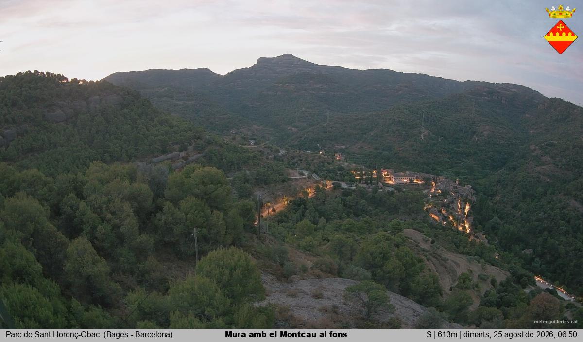 Mura amb el Montcau al fons