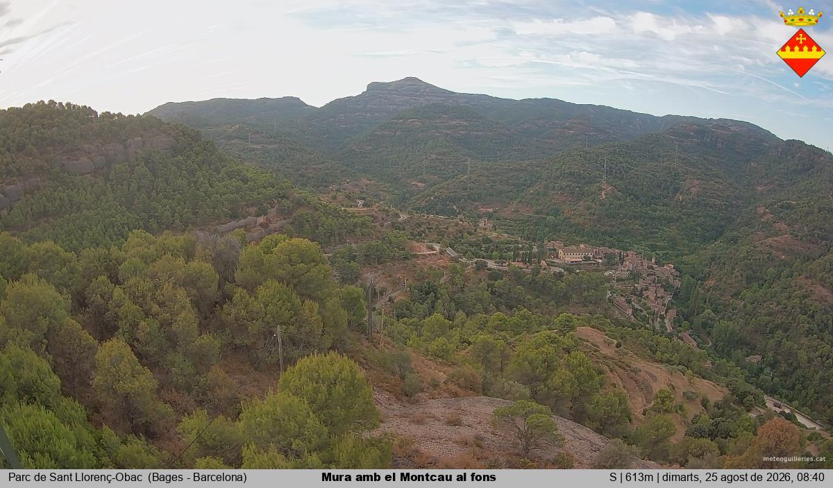 Mura amb el Montcau al fons