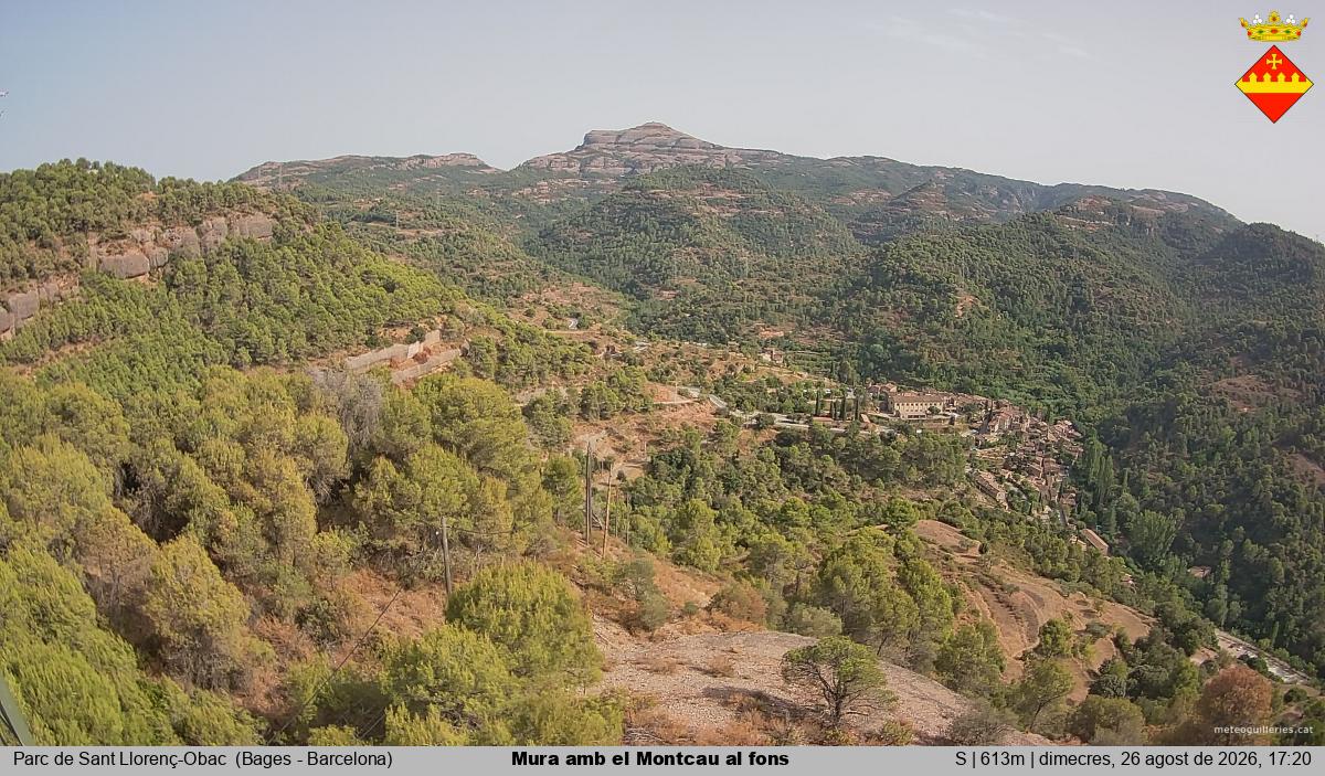 Mura amb el Montcau al fons