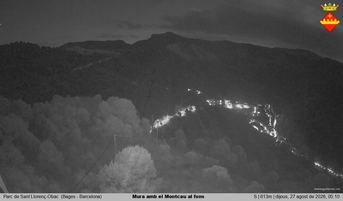 Mura amb el Montcau al fons