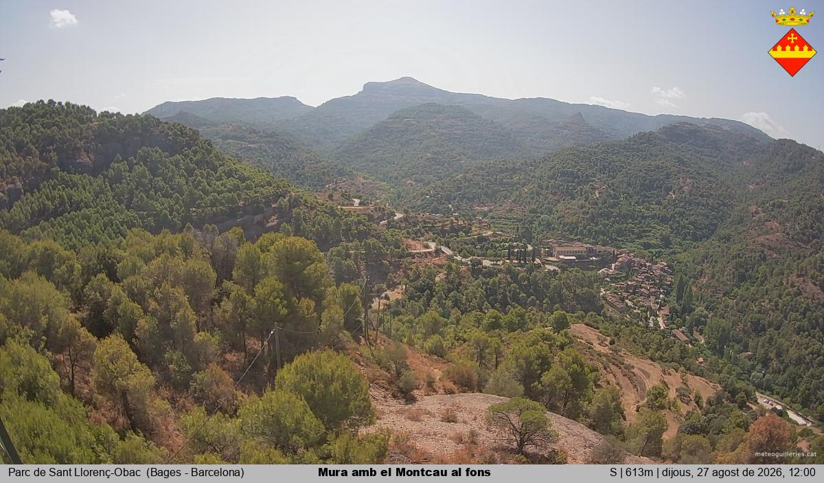 Mura amb el Montcau al fons